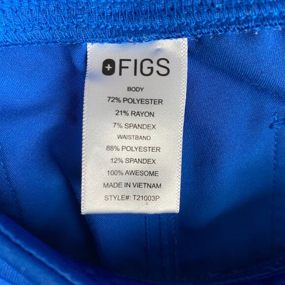 Figs Livingston Scrub Pants Womens Large Petite Blue Technical Collection LP - Picture 5 of 11